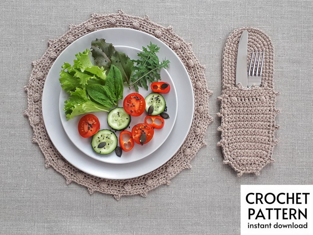 Crochet Pattern Cutlery holder crochet pattern Silverware Crochet Pattern