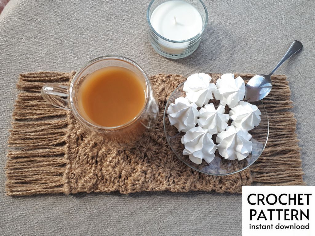 DIY Crochet Pattern Coaster crochet pattern Rustic Mug Rug tutorial - Image 6