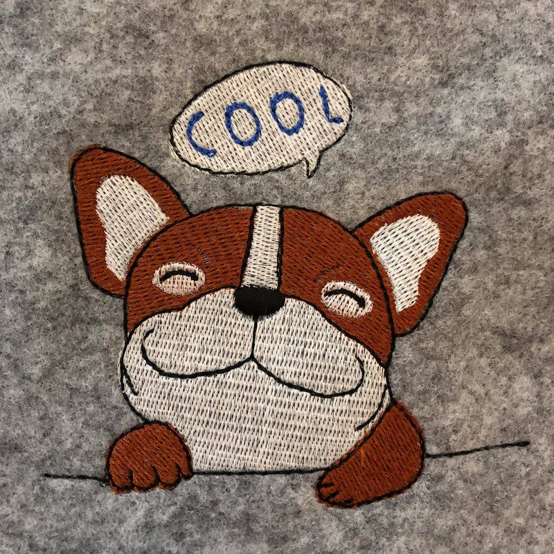 Bully cool 13x18, Französische Bulldogge, Stickdatei, Stickmuster, Vollstic - Bild 5