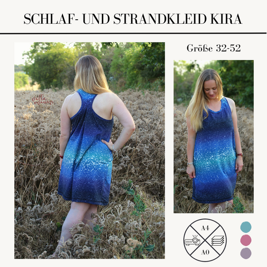 Schnittmuster Schlaf- und Strandkleid Racerback Kira für Damen Gr. 32-52
