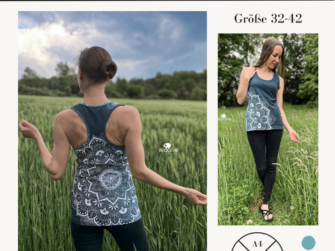 Schnittmuster Racerback Tanktop für Damen Gr. 32-42