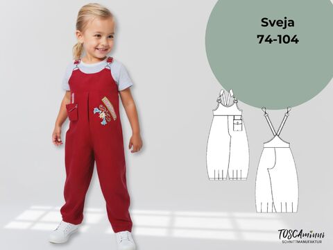 Schnittmuster Kinder Latzhose Sveja Gr. 74-104 | Nähmuster + Nähanleitung