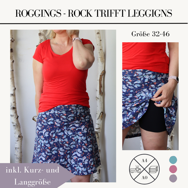 Schnittmuster Rock mit Leggings Roggings für Damen Gr. 32-46
