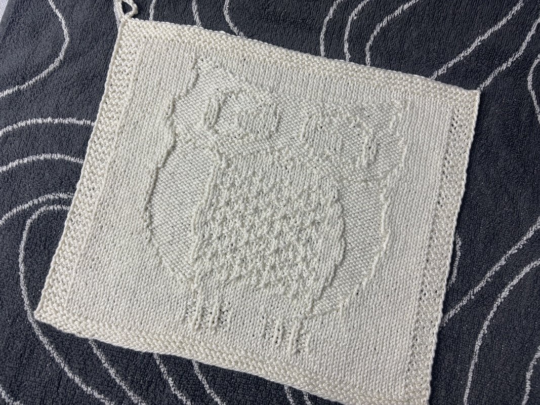 Washcloth "Owl Eugen" – Knitting Instructions - Image 2