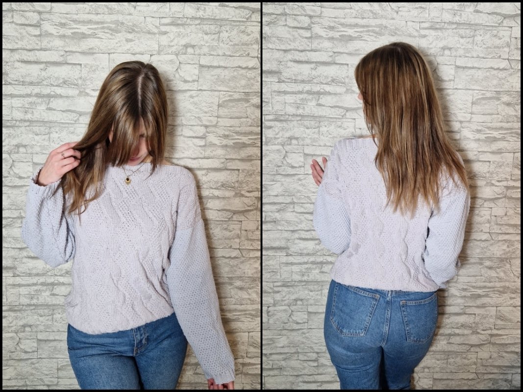 254 Strickanleitung Pullover falscher Zopf
