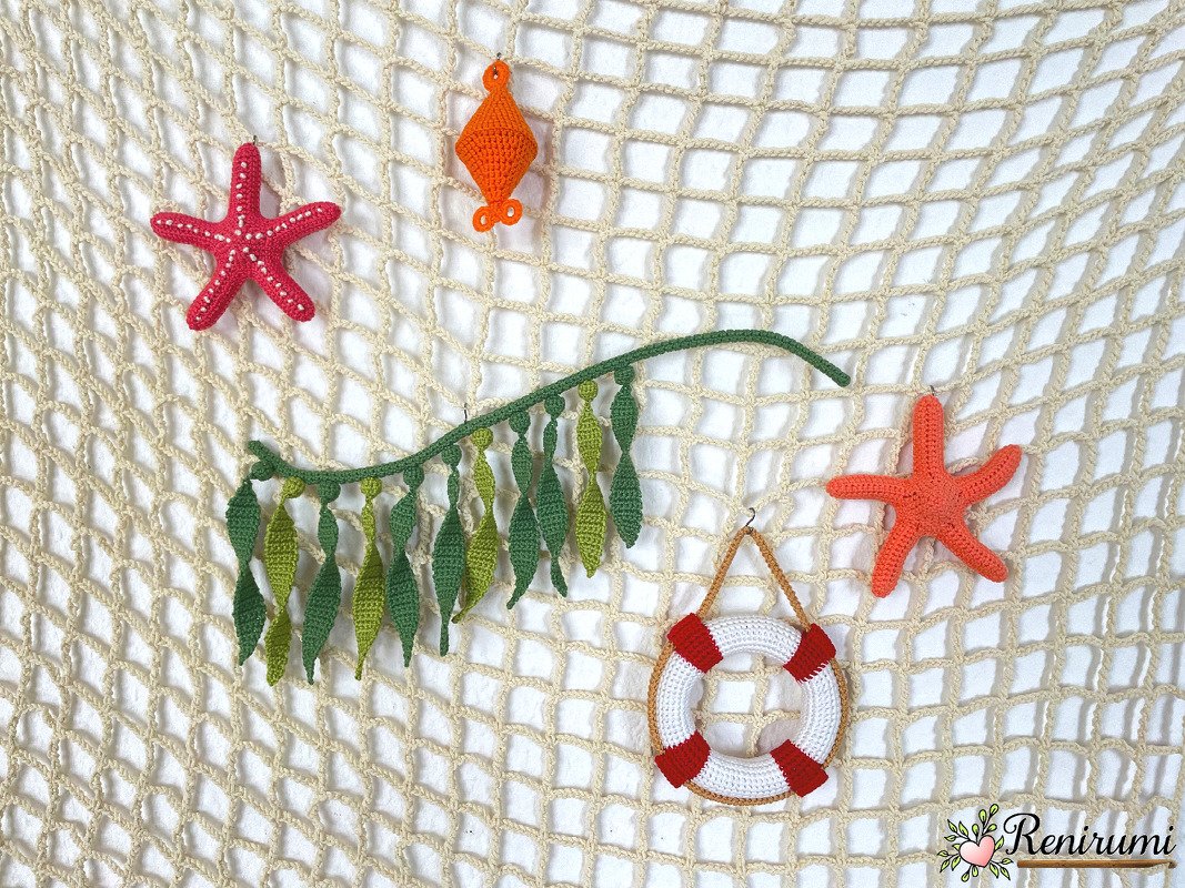 Pattern Fishing Net And Seaweed - Image 3