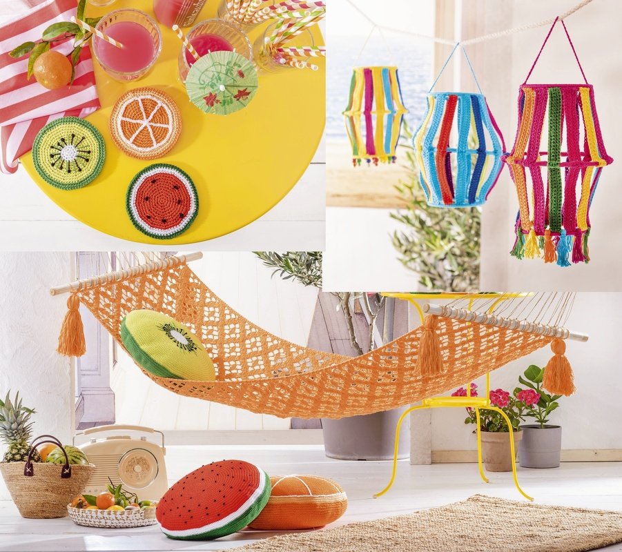 Fruchtige Deko - H&auml;ngematte, Lampions, Kissen