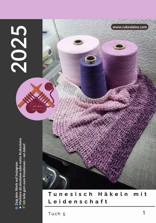 Triangular shawl "TUNISIAN" crocheted – for intermediate