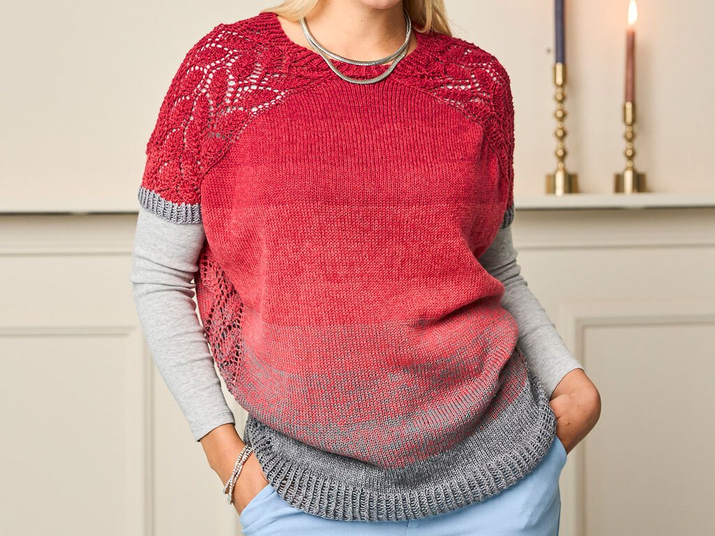 FLEDERMAUSPULLI AJOURPASSE, gestrickt