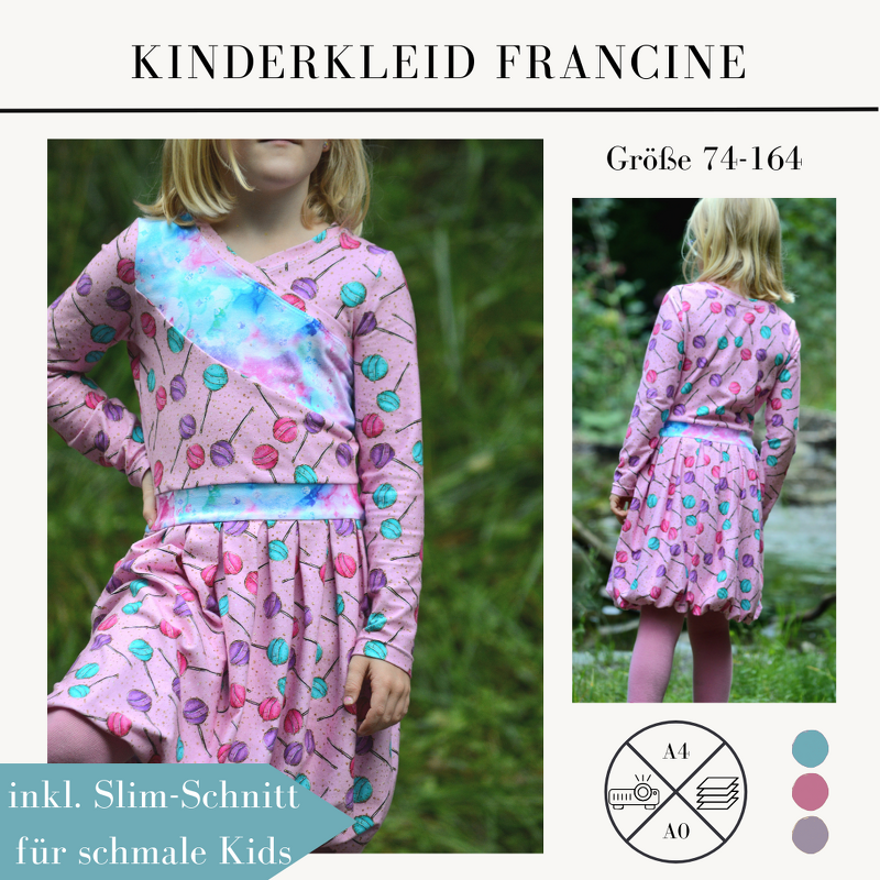 Schnittmuster Kleid für Mädchen Francine Gr. 74-164