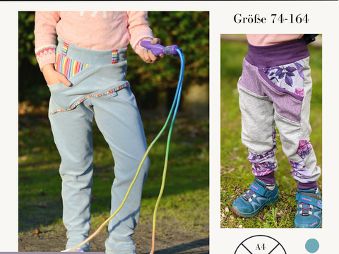 Schnittmuster Räubertochterhose Jogginghose Hose für Mädchen Gr. 74-164
