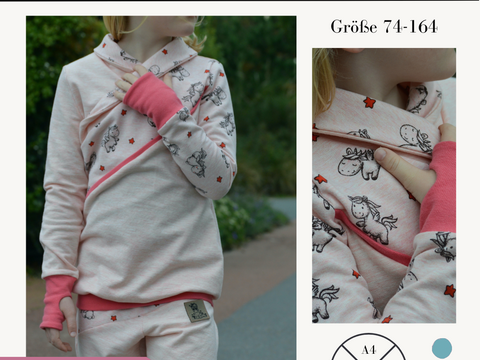 Schnittmuster Winter Add-on für Shirt Fran für Mädchen  Gr. 74-164