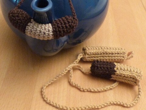 Häkelanleitung Tropfenfänger "Waffeln" für Tee- oder Kaffeekanne, 3 Modelle