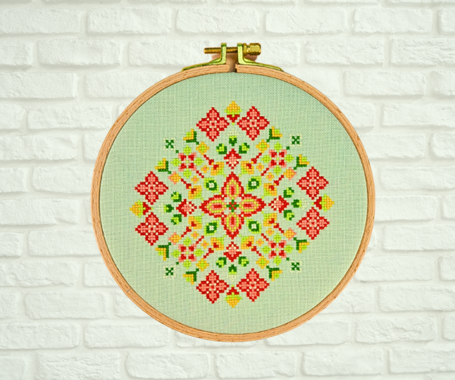 Stickvorlage PDF "Sommerblumen" Stickvorlage im Kreuzstich