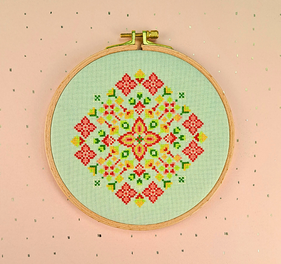 Stickvorlage PDF "Sommerblumen" Stickvorlage im Kreuzstich