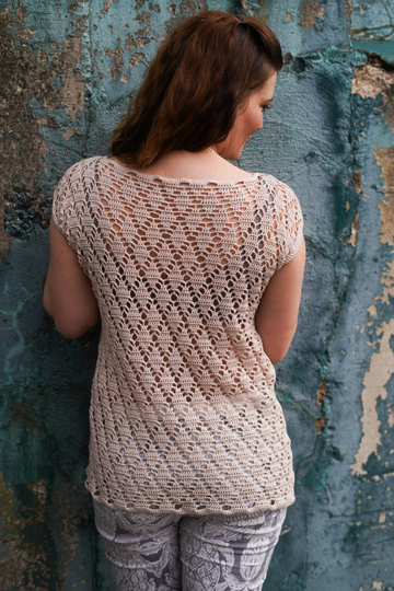 Crochet Pattern – Summer Shirt “Selly”, Sizes 34–48