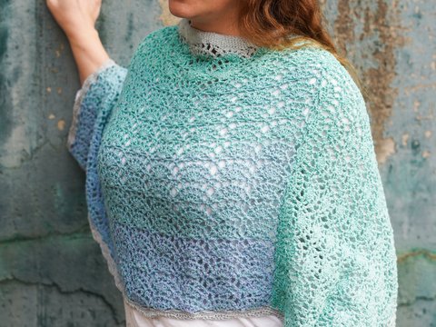 Häkelanleitung Poncho "Lust auf Meer", Gr. 34-46