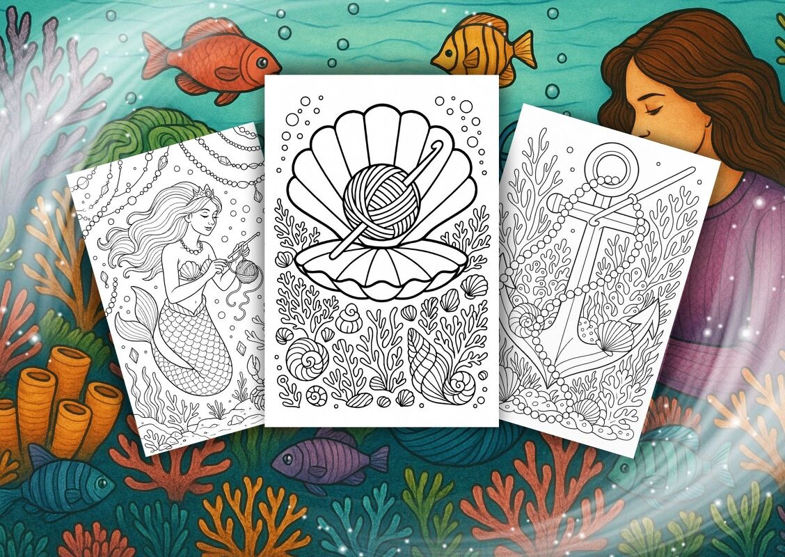 Malbuch - "UNTERWASSERWELT & HÄKELN" - Bild 3