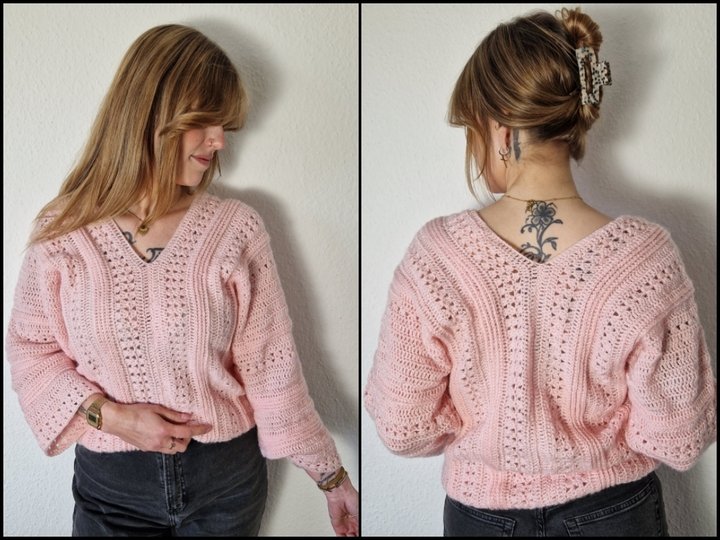 255 Häkelanleitung Pullover Häkelpullover Rosalia