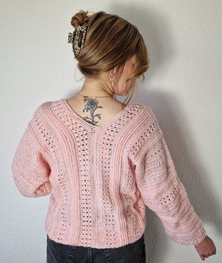 255 Häkelanleitung Pullover Häkelpullover Rosalia