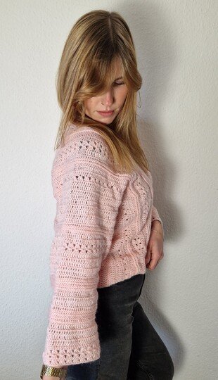 255 Häkelanleitung Pullover Häkelpullover Rosalia