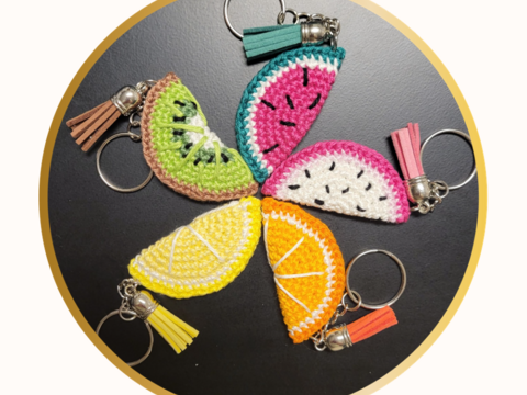 Häkelanleitung - Früchte Schlüsselanhänger