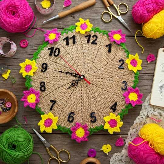 Crochet wall clock pattern