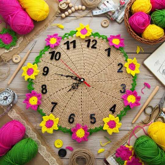 Crochet wall clock pattern