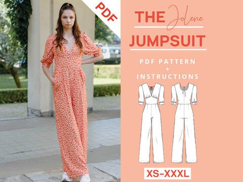 Jumpsuit Schnittmuster Damen XS-XXXL Elegant PDF Download