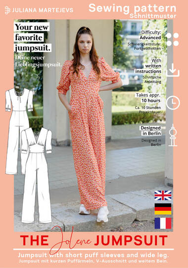 Jumpsuit sewing pattern ladies XS-XXXL PDF Download with sewing instruction