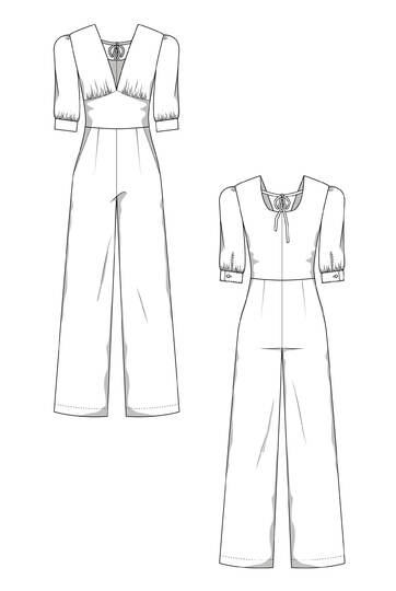 Jumpsuit sewing pattern ladies XS-XXXL PDF Download with sewing instruction