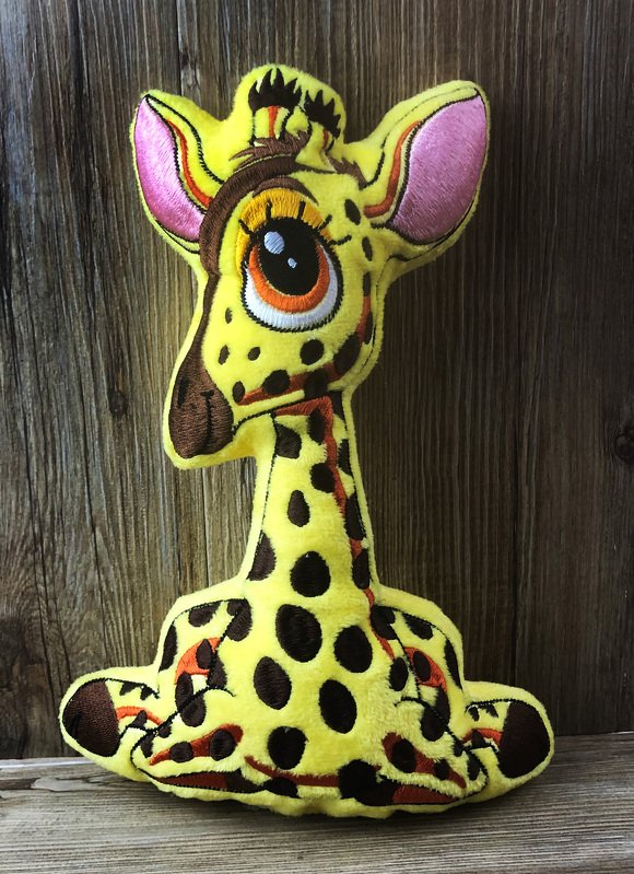 Stickdatei ITH Giraffe Monika f&uuml;r Rahmen 20x30 cm, Maschinenstickdatei