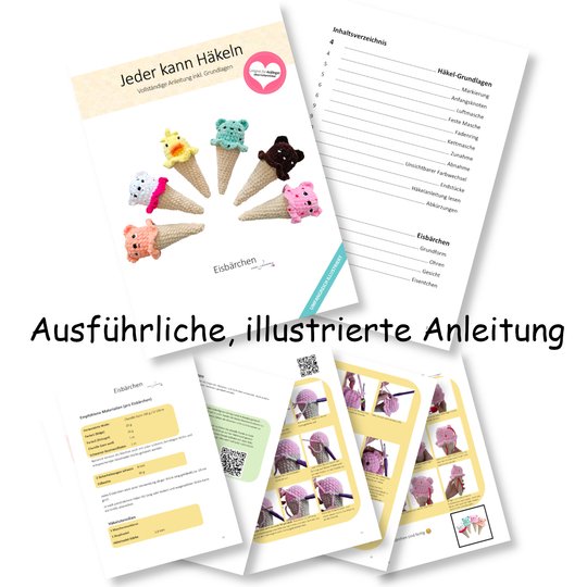 Häkelanleitung Eisbärchen ohne Nähen