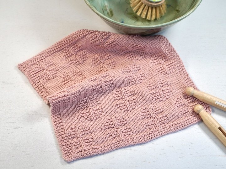 Dishcloth "Cornflowers", knitting pattern, easy to knit