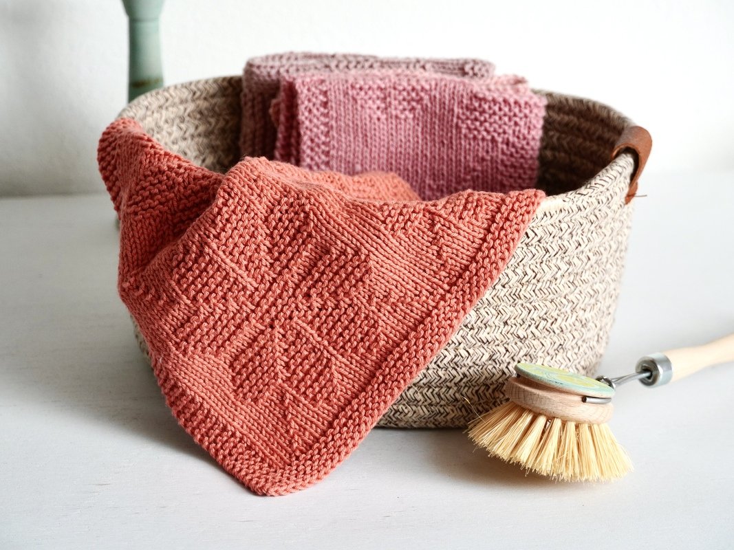 Spültuch "Blüten-Quartett", Strickanleitung, einfach - Bild 6