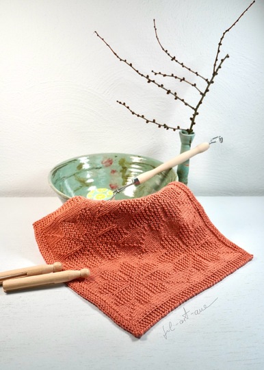 Dishcloth "Blossom-Quartet", knitting pattern, easy to knit
