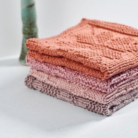 Spültuch "Blüten-Quartett", Strickanleitung, einfach