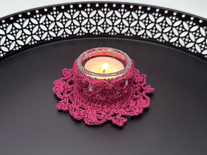 Crochet Pattern Candle Holder “Burning Heart”