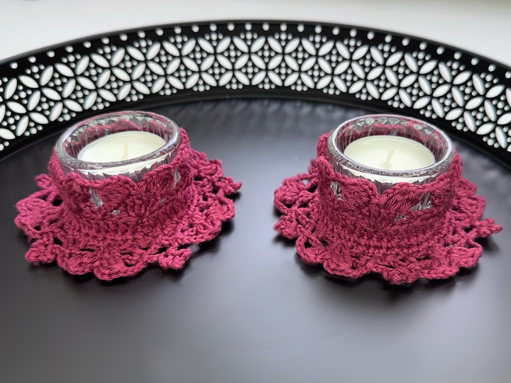 Crochet Pattern Candle Holder “Burning Heart”