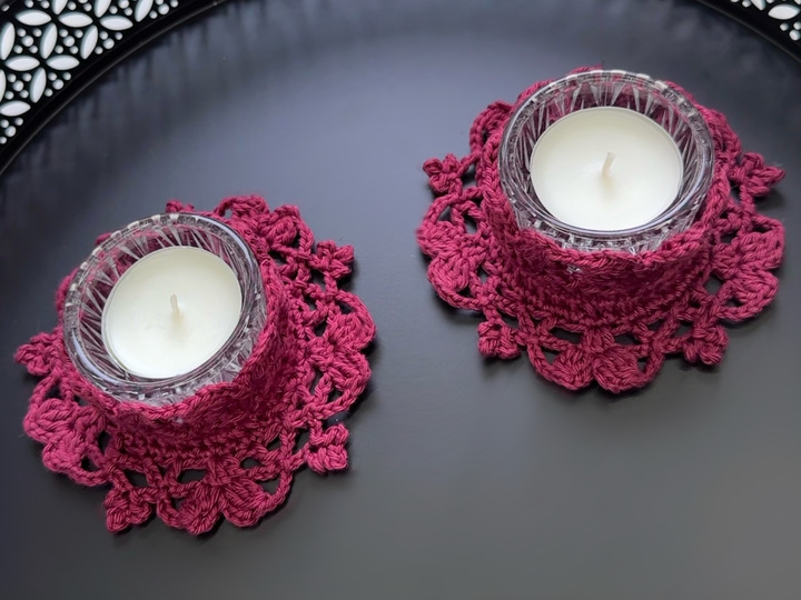 Crochet Pattern Candle Holder “Burning Heart”