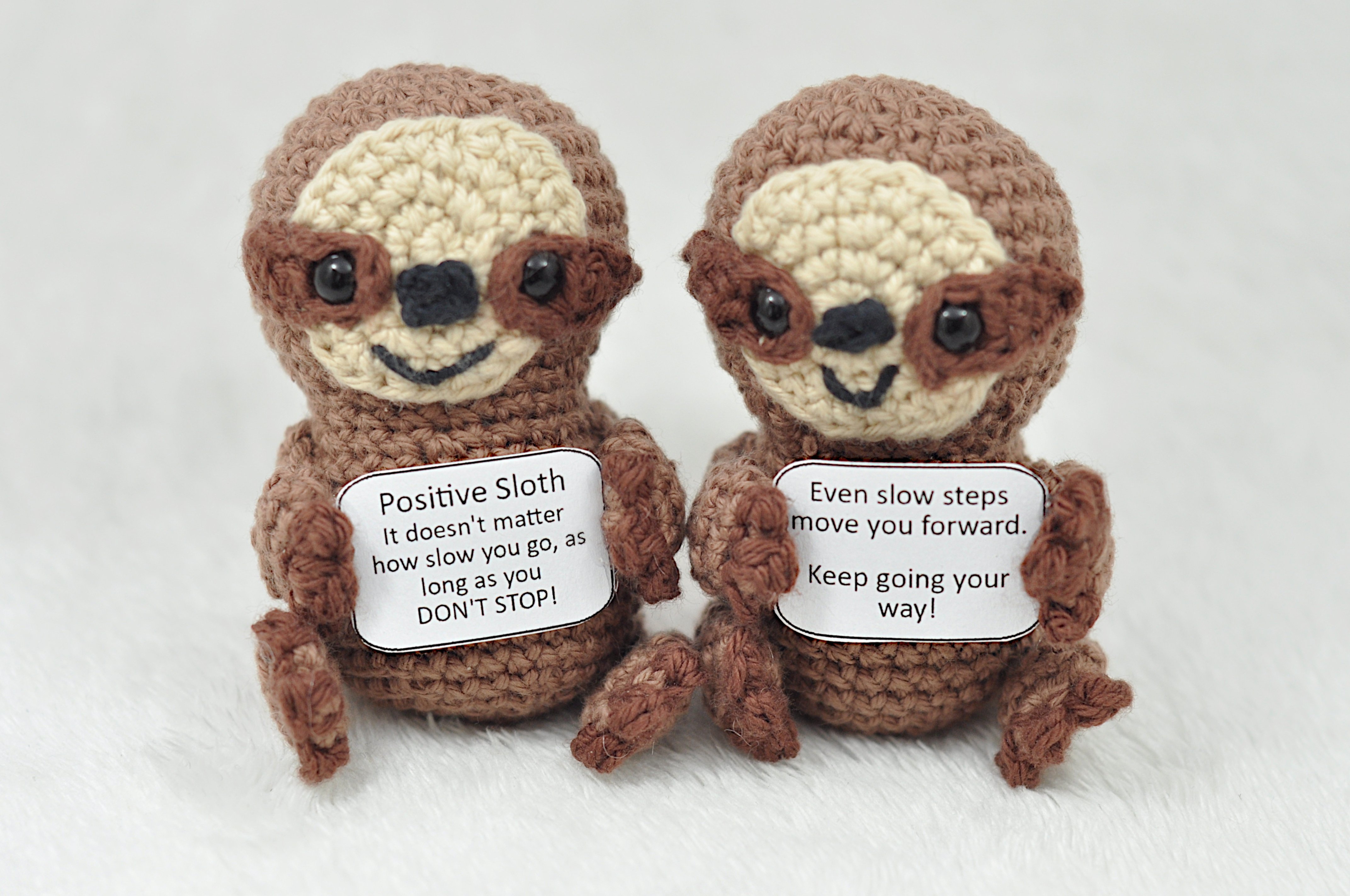 Crochet Pattern: Sloth with Cute Quote