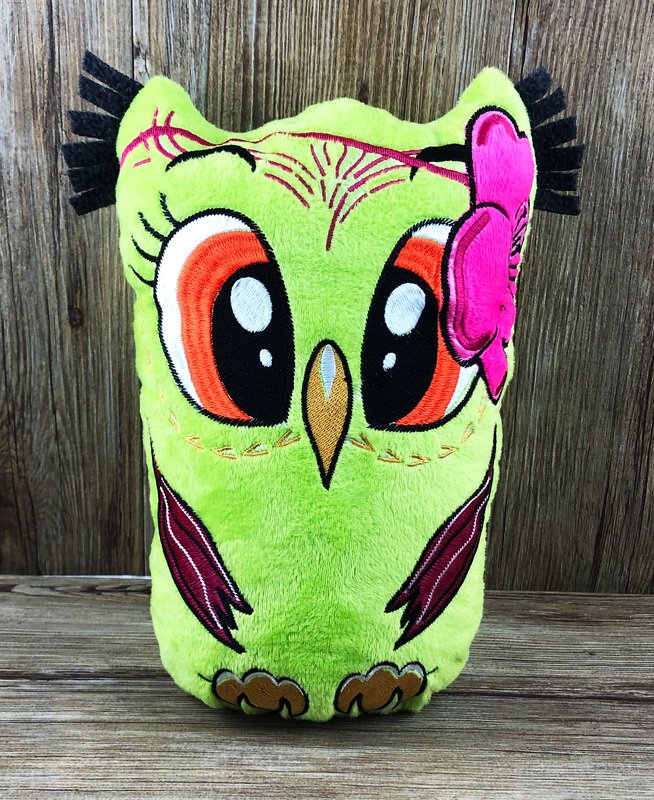 Stickdatei ITH Eule Blume für Rahmen 20×30cm, Maschinenstickdatei