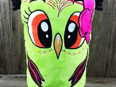 Stickdatei ITH Eule Blume für Rahmen 20×30cm, Maschinenstickdatei