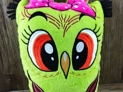 Stickdatei ITH Eule Schleife für Rahmen 20×30cm, Maschinenstickdatei