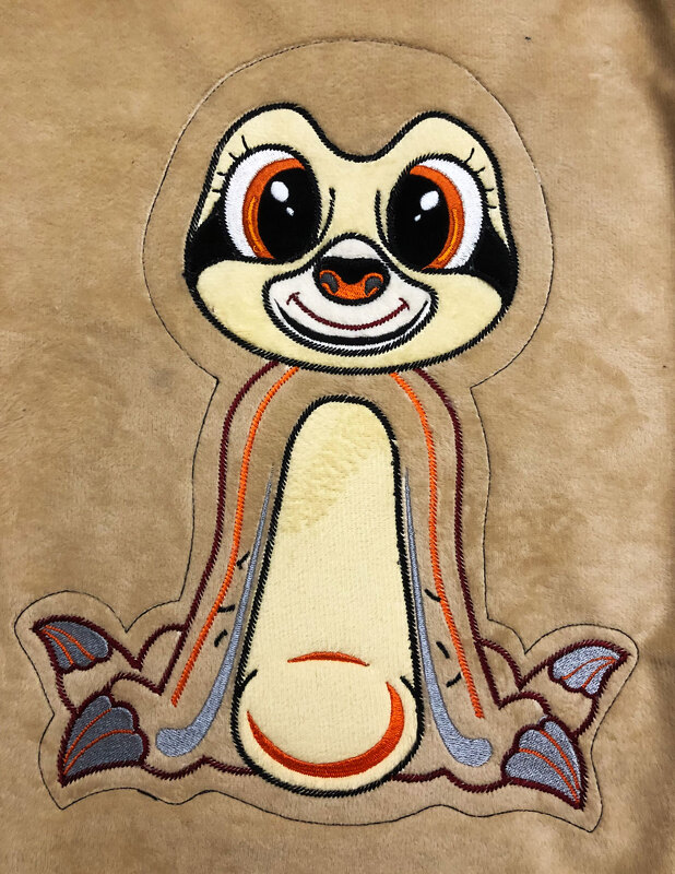 Stickdatei ITH Faultier OLAF für Rahmen 20×30cm, Maschinenstickdatei