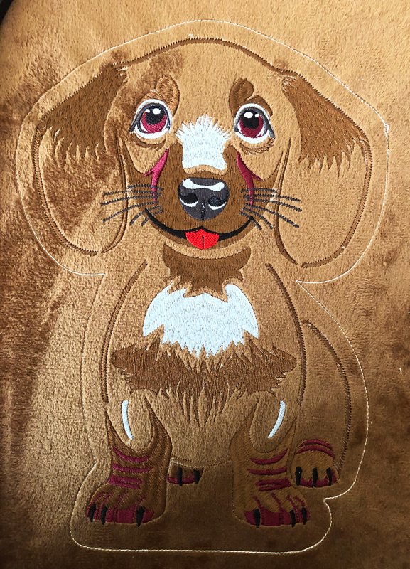 Stickdatei ITH Dackel Waldi für Rahmen 20x30 cm, Maschinenstickdatei - Bild 2