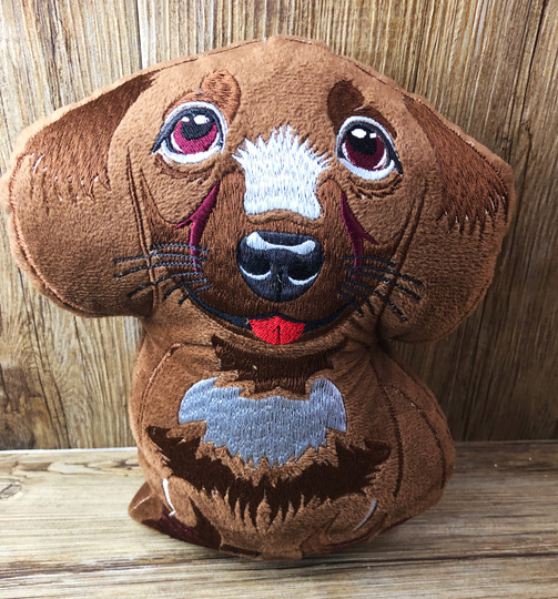 Stickdatei ITH Dackel Waldi für Rahmen 20x30 cm, Maschinenstickdatei