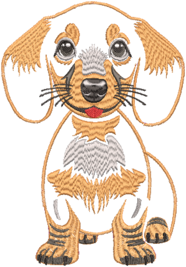 Stickdatei ITH Dackel Waldi für Rahmen 20x30 cm, Maschinenstickdatei