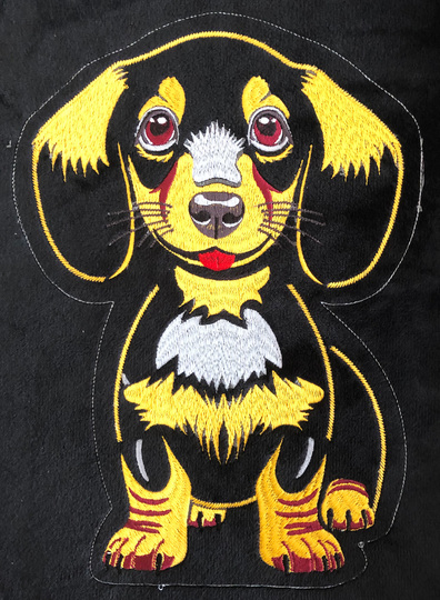 Stickdatei ITH Dackel Waldi für Rahmen 20x30 cm, Maschinenstickdatei