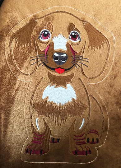 Stickdatei ITH Dackel Waldi für Rahmen 20x30 cm, Maschinenstickdatei